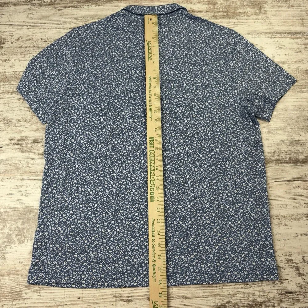 NWT J.Crew Performance Polo Shirt Men's XL COOLMAX Blue White Floral Golf BQ058